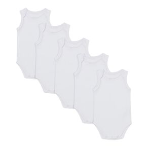 Young Original Babys' Sleeveless Bodysuit Plain 5 Pack