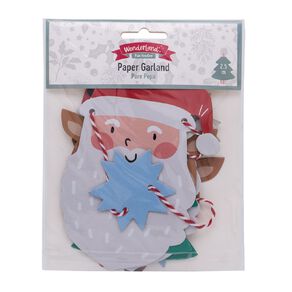 Wonderland Fun Festive Paper Christmas Garland 2.5m