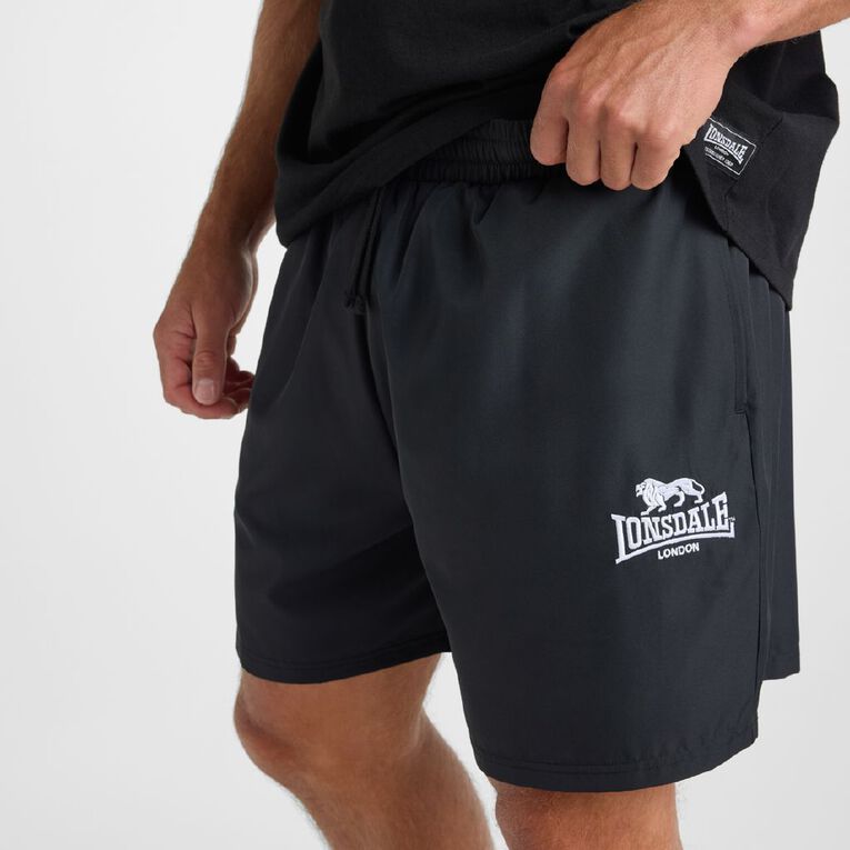 Lonsdale Men's Club Shorts, Black, hi-res
