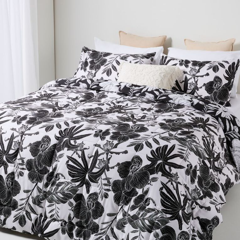 Living & Co 3 Piece Comforter Set Printed Sadie Multi-Coloured Queen, , hi-res