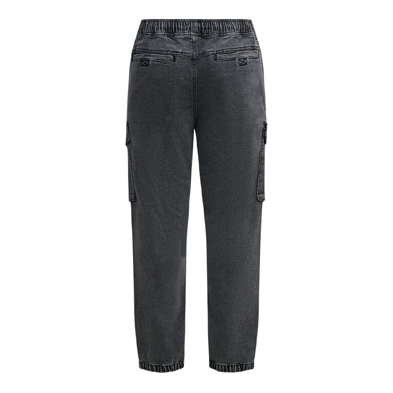 Garage Men's Denim Cargo Joggers, Black, hi-res