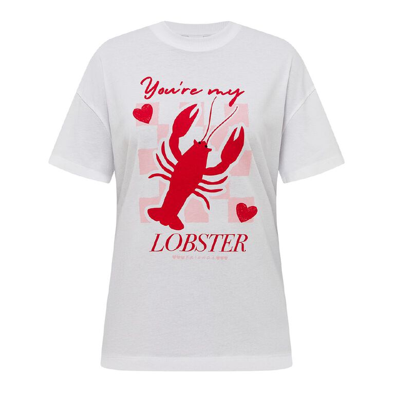 Friends Women's You're My Lobster Tee, White, hi-res