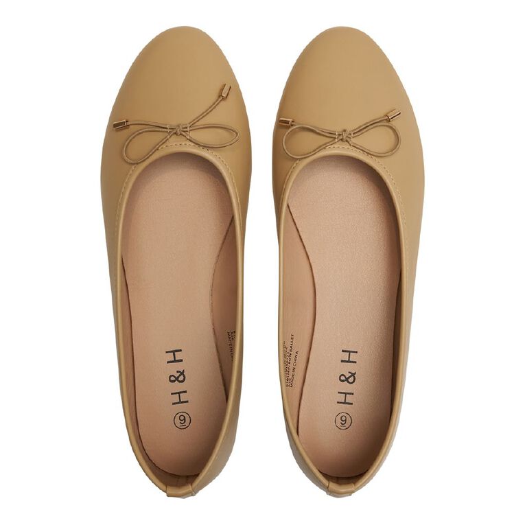 H&H Women's Minimalist Bow Ballet, Brown Light, hi-res