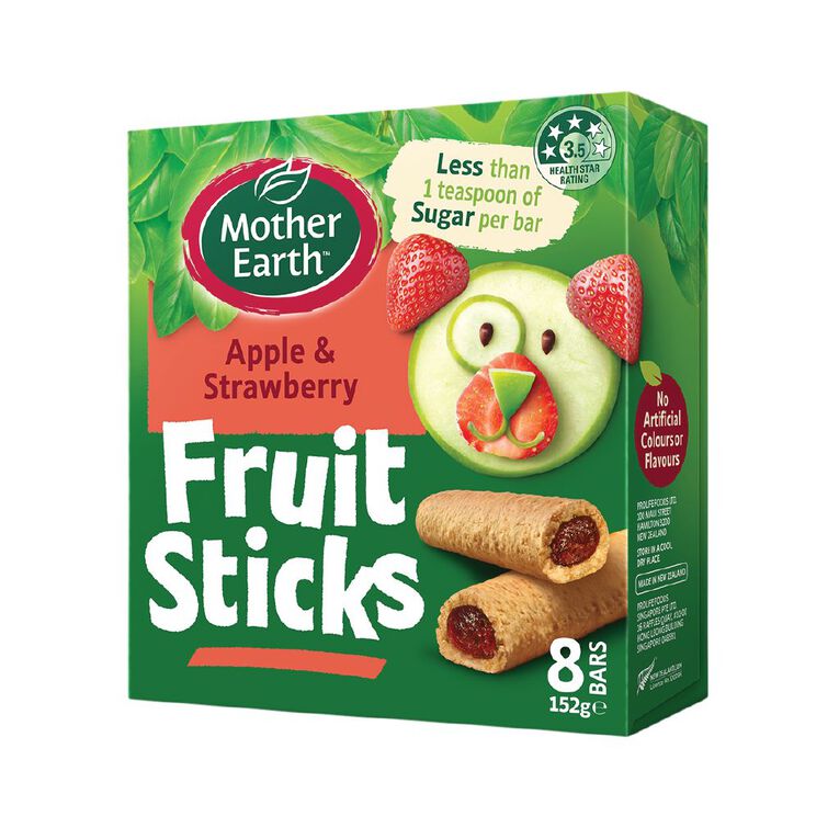 Mother Earth Fruit Sticks Apple & Strawberry 152g, , hi-res