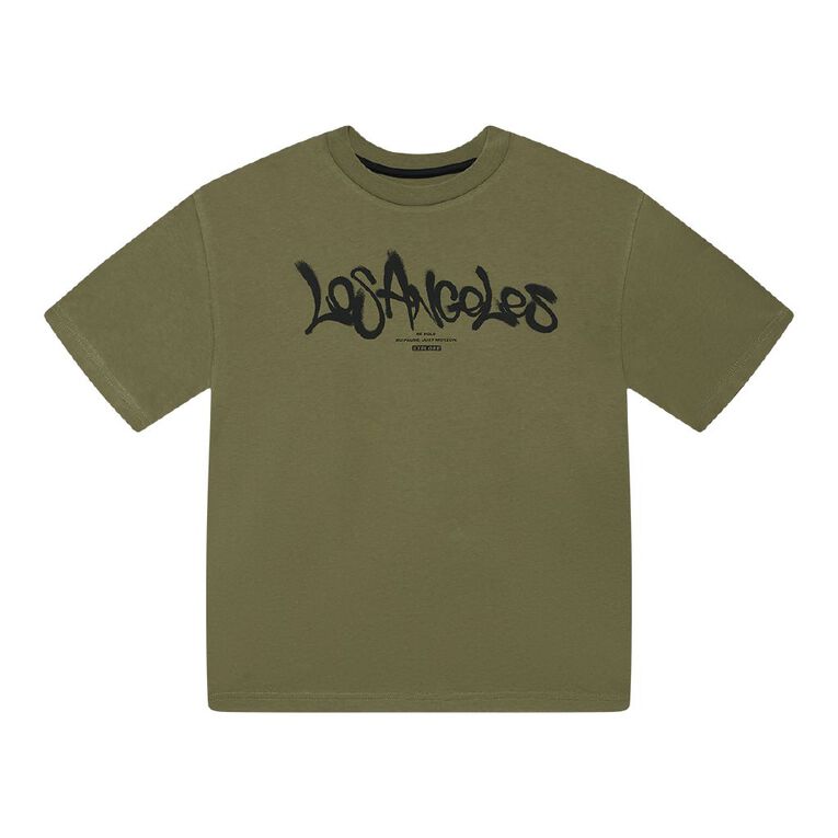 Young Original Short Sleeve Print Tee, Green Mid, hi-res