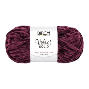 Birch Velvet Yarn 100% Polyester 100G Wine