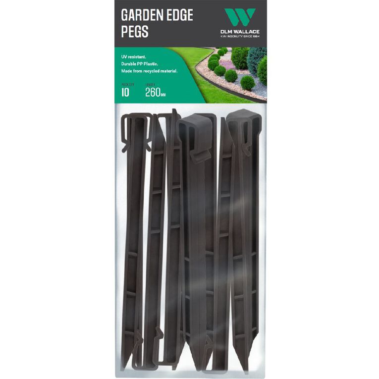 DLM Wallace Garden Edging Pegs Black 260mm 10 Pack, , hi-res