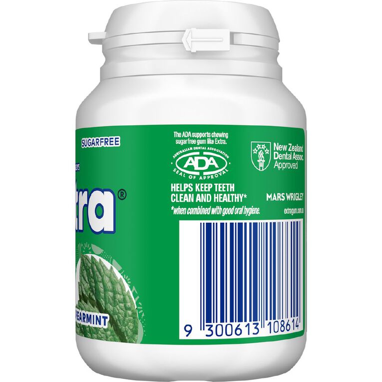 Extra Spearmint Chewing Gum Sugar Free Bottle 46 Piece 64g, , hi-res