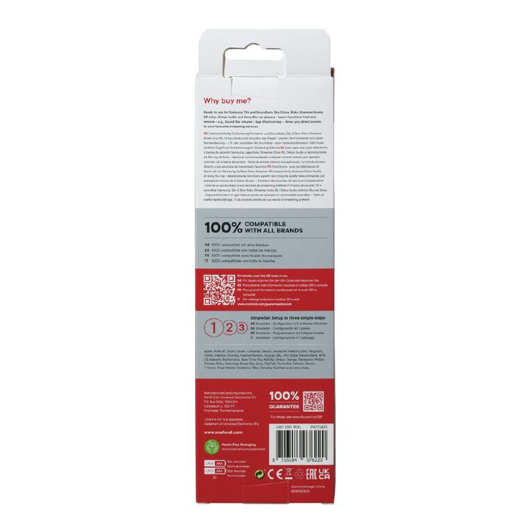 One for All Essence 8 Device Universal Remote Control, , hi-res