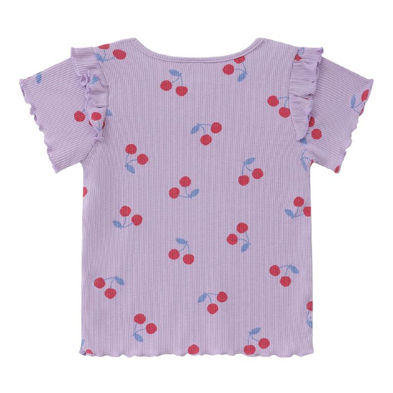 Young Original Toddler Short Sleeve Print Rib Tee, Purple Light, hi-res