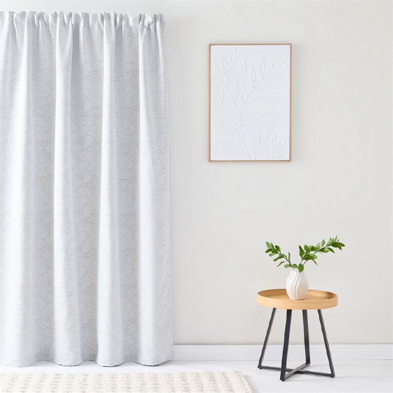 Living & Co Leaf Curtains Natural 230-330cm Wide/205cm Drop, , hi-res