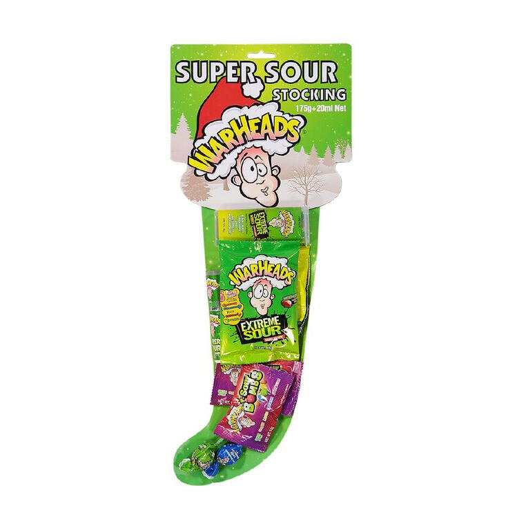 Warheads Christmas Super Sour Stocking 175g + 20ml, , hi-res