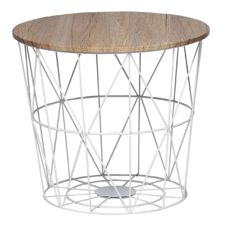 Living & Co Wire Side Table White White The Warehouse