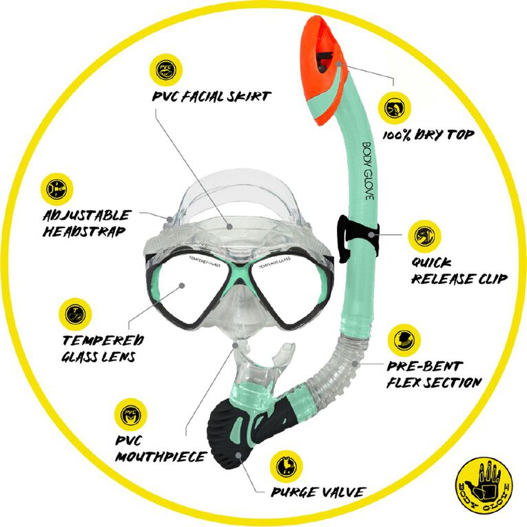 Body Glove Adults Tornado 11 2-piece Snorkeling set, , hi-res