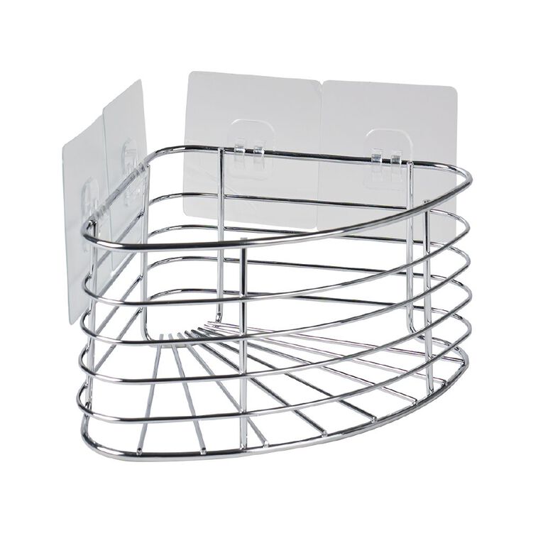 Living & Co Shower Caddy Corner Silver, , hi-res