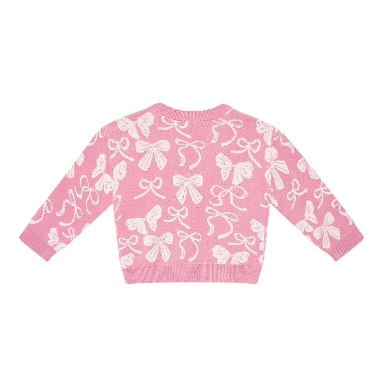 Young Original Jaquard Knit Cardigan, Pink Mid, hi-res