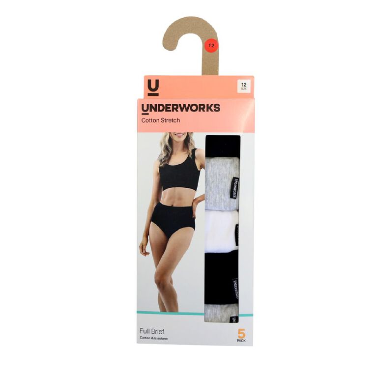 Underworks Women's Full Briefs 5 Pack, Multi-Coloured, hi-res