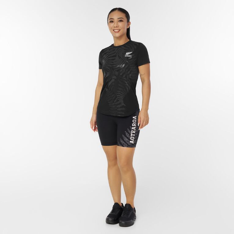 Active Intent Women's Supporter Crew Mesh Tee, Black, hi-res