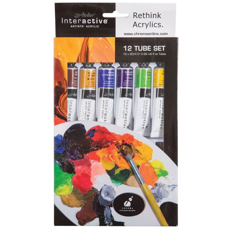 Atelier Interactive Acrylic Set Assorted 20ml 12 Piece, , hi-res