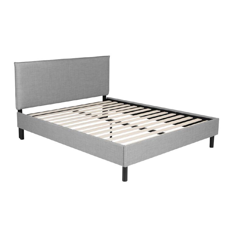 Living & Co Archie Upholstered Bed Grey King, , hi-res