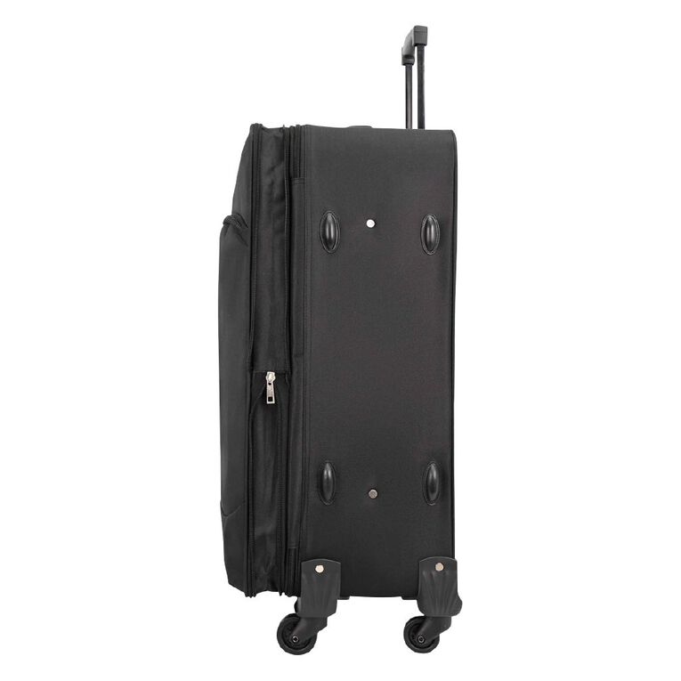 Wander 76cm Soft Checked Suitcase 4 Wheel Black, , hi-res