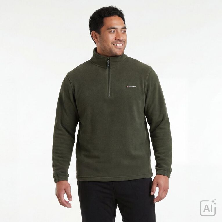 Back Country Adults' 1/4 Zip Fleece Sweater, Green Dark, hi-res