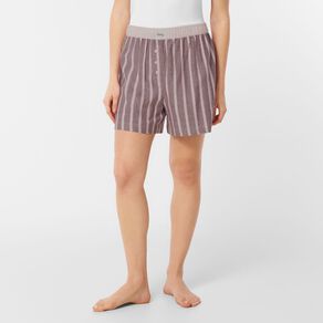 H&H Women's Boyfriend Flanelette Sleep Shorts