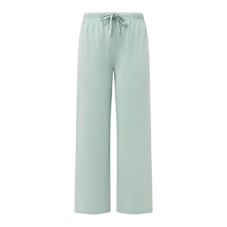 H&H Women's Plain Knit Pyjama Pants, Blue Light, hi-res