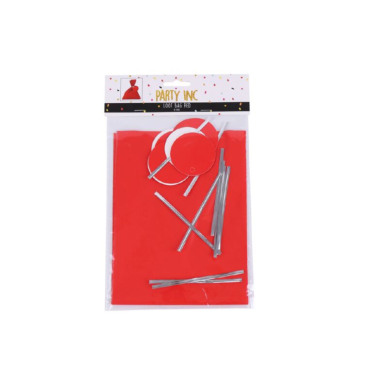 Party Inc Loot Bag Red 8 Pack, , hi-res
