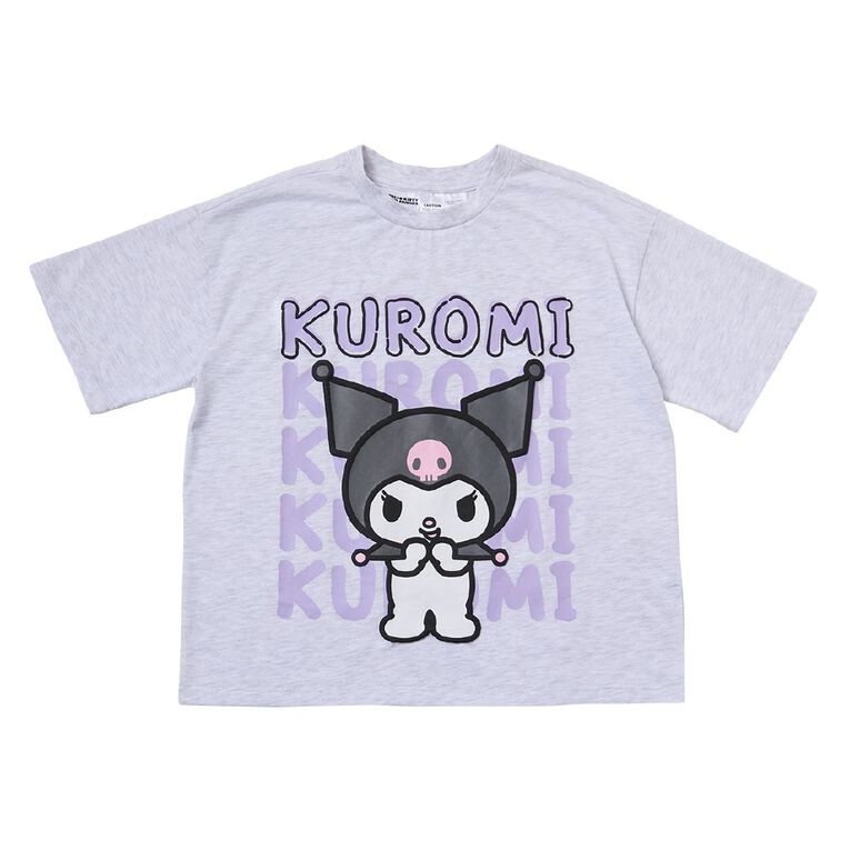 Kuromi Girls' Tee and Short Pyjama Set, Purple, hi-res