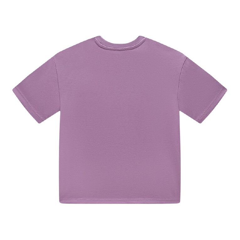 Young Original Relaxed Fit Short Sleeve Printed Tee, Purple Mid, hi-res
