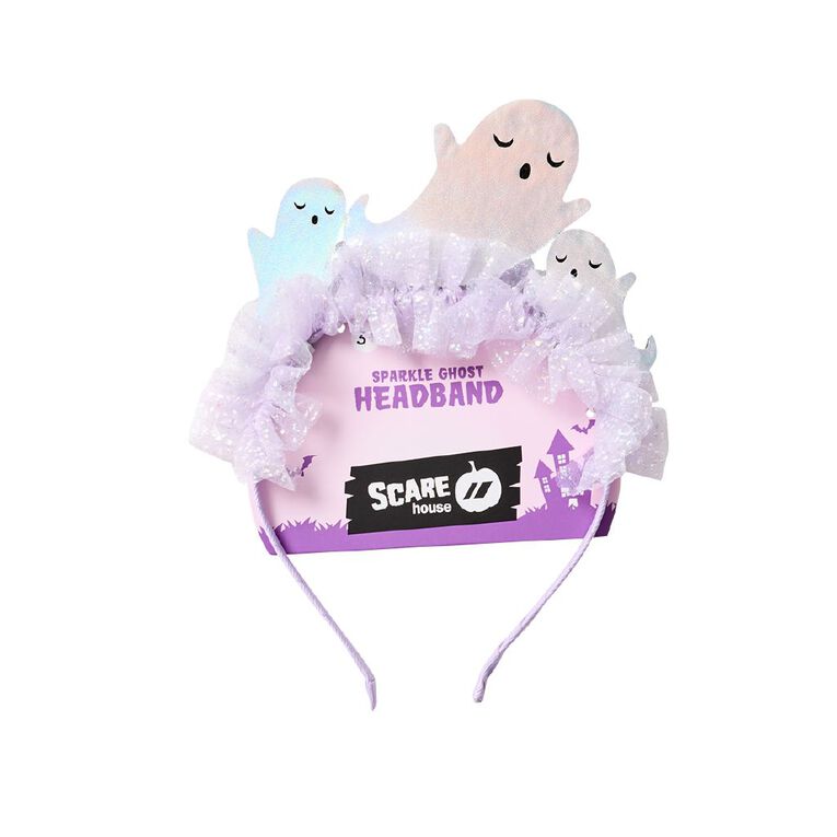 Scarehouse Sparkle Ghost Headband Purple Mid, , hi-res