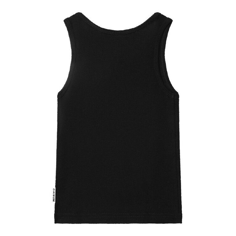 H&H Kids' Merino Thermal Singlet, Black, hi-res
