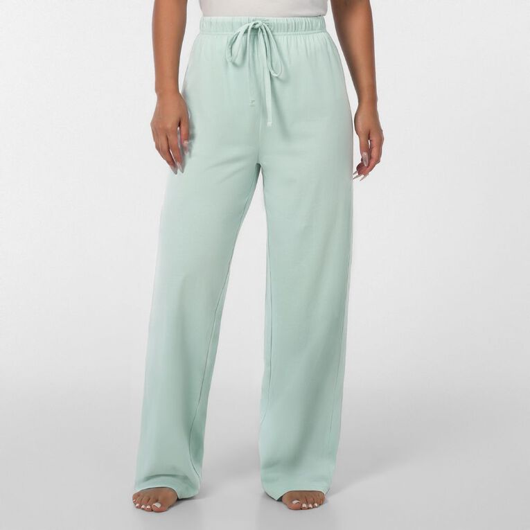H&H Women's Plain Knit Pyjama Pants, Blue Light, hi-res