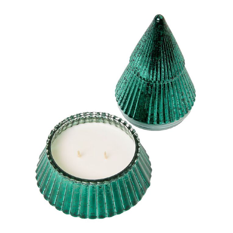 Wonderland Home Christmas Tree Glass Candle 7.8oz Green, , hi-res