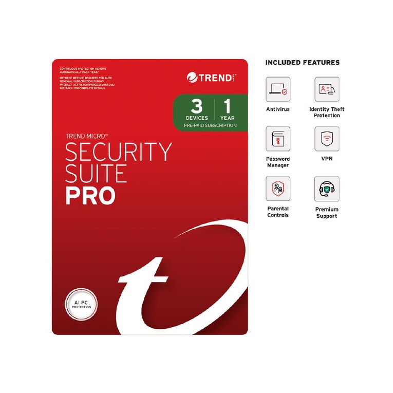 Trend Micro Device Security Pro 3 Device 1 Year, , hi-res