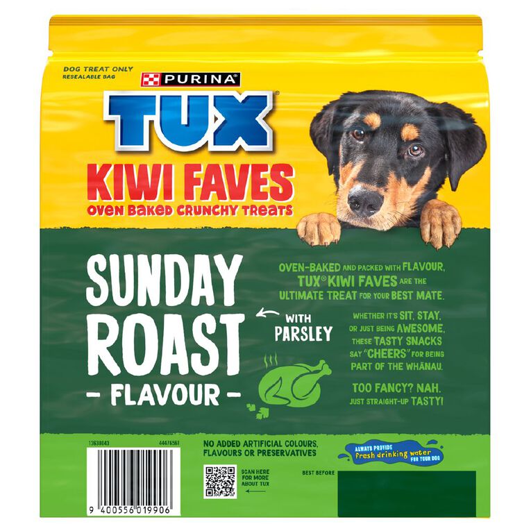 TUX Kiwi Faves Baked Sunday Roast Flavour Dog Treats 400g, , hi-res