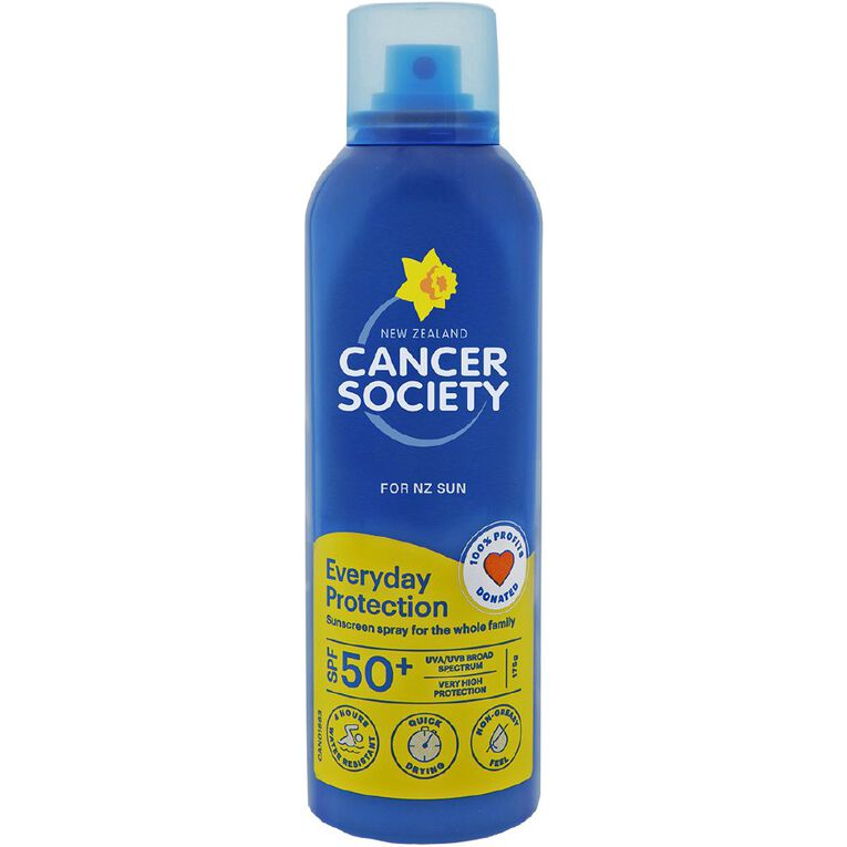 Cancer Society Everyday Sunscreen SPF50+ Aerosol 175g, , hi-res
