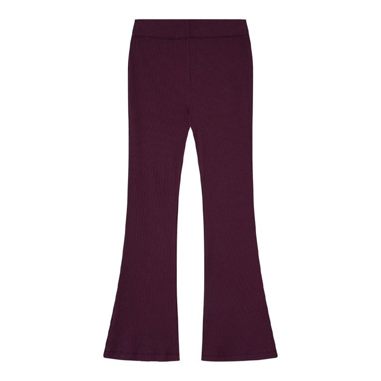 Young Original Rib Flare Leggings, Red Dark, hi-res