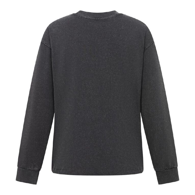 BRDRLESS Long Sleeve Boyfriend Graphic Tee, Black, hi-res