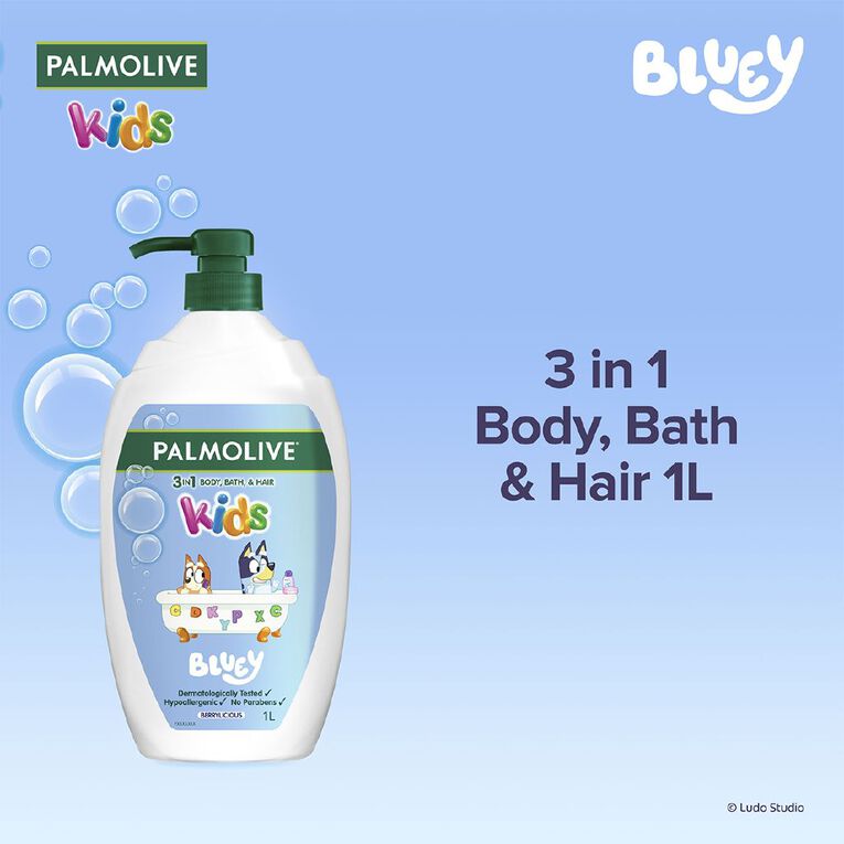 Palmolive Kids 3-in-1 Body Bath and Hair Bluey 1L, , hi-res