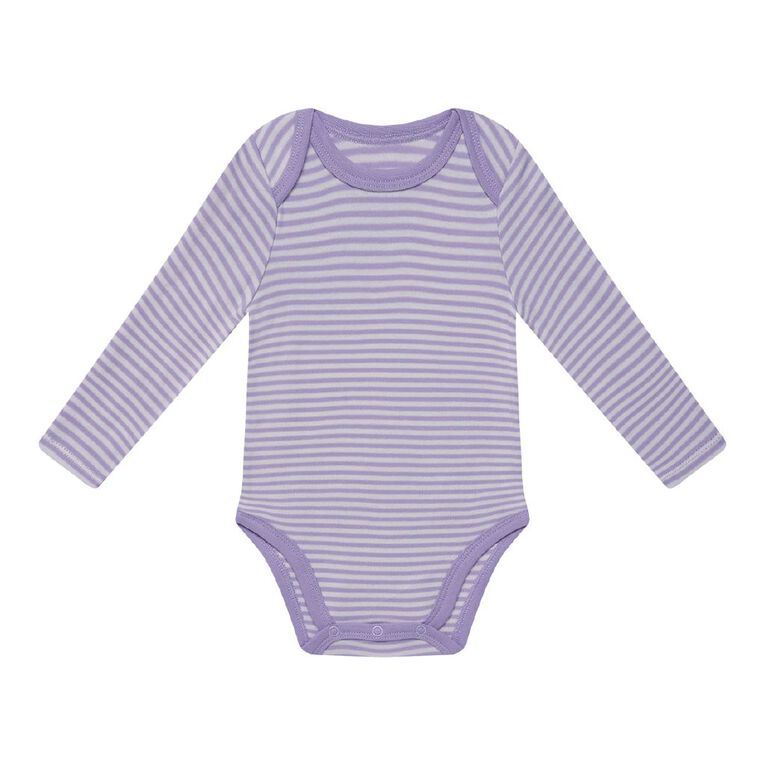 Young Original Babies' Long Sleeve Printed Bodysuit 3 Pack, Brown Light FLOWER, hi-res