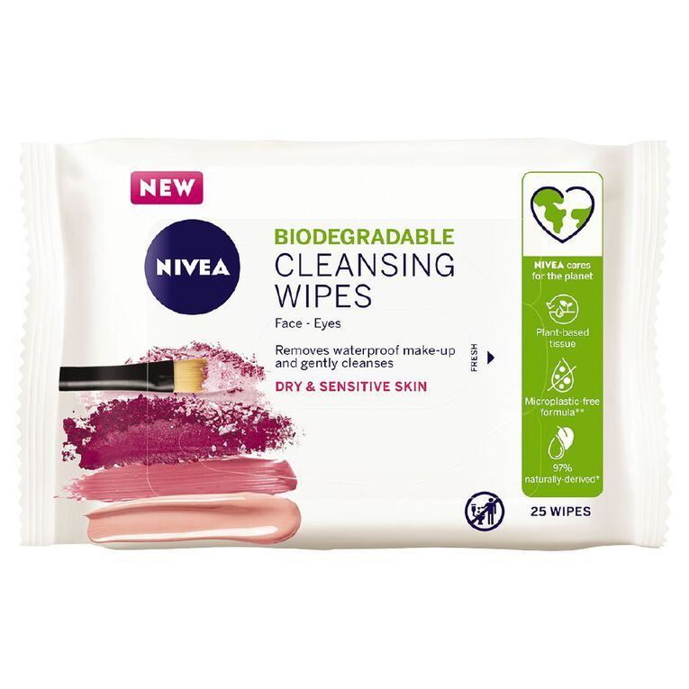 Nivea Daily Essentials Facial Cleansing Wipes Gentle 25 Pack, , hi-res