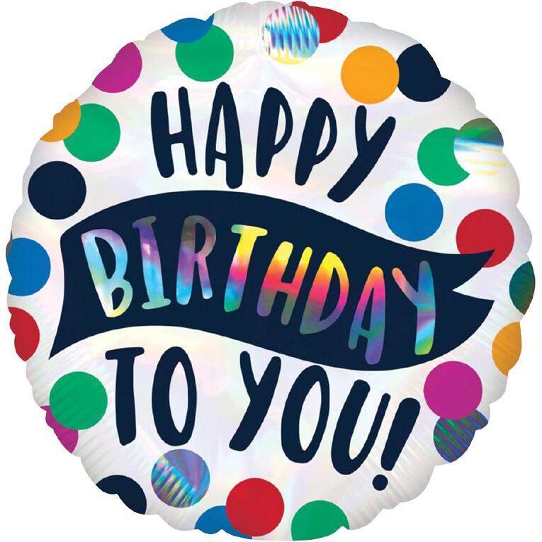 Anagram 45cm Standard Colourful Orbs Birthday Balloon, , hi-res