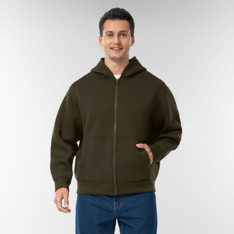 Garage Men's Zip-Thru Scuba Sweat, Green Dark, hi-res