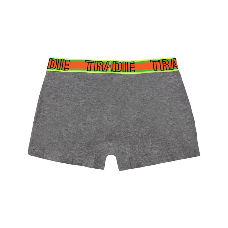 Tradie Men's Trunks 3 Pack, Charcoal/Marle, hi-res