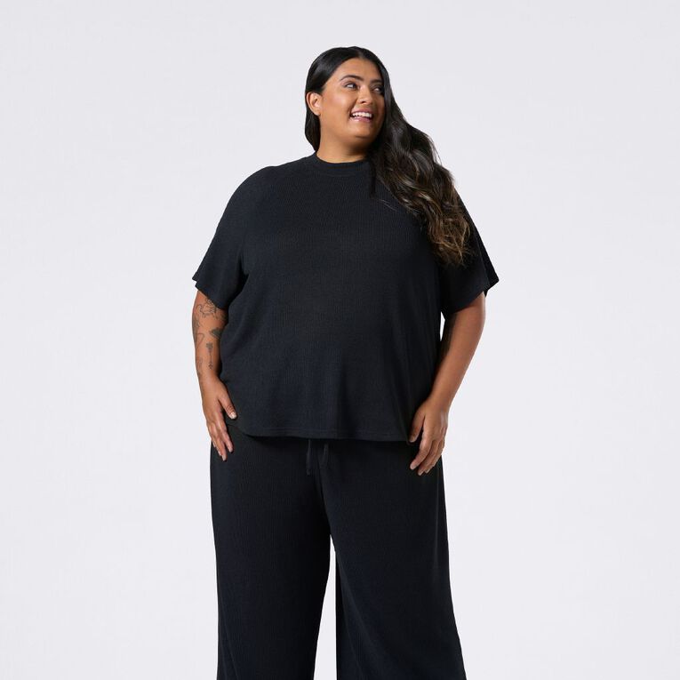 H&H Curve Women's Cosy Top, Black, hi-res