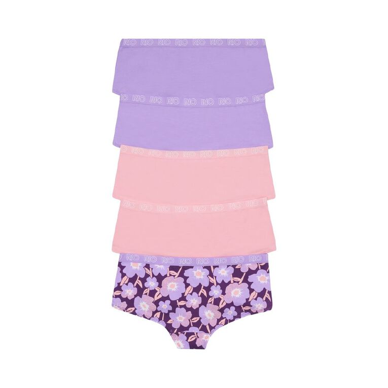 Rio Women's Shortie Briefs 5 Pack, Lilac, hi-res
