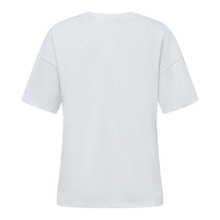 H&H Women's Oversized Boyfriend Graphic Tee, Silver Grey, hi-res