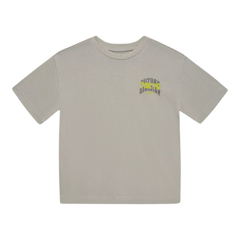 Young Original Short Sleeve Boxy Print Tee, Grey Light, hi-res